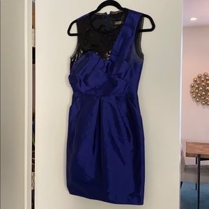 Super cute blue and black cocktail dress